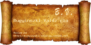 Bugyinszki Valéria névjegykártya